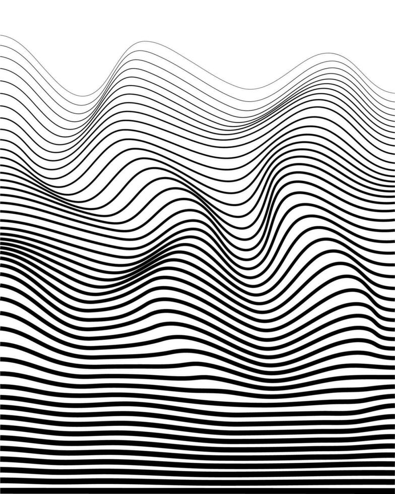 Wave stripe background. Ripple striped texture curve lines background vector