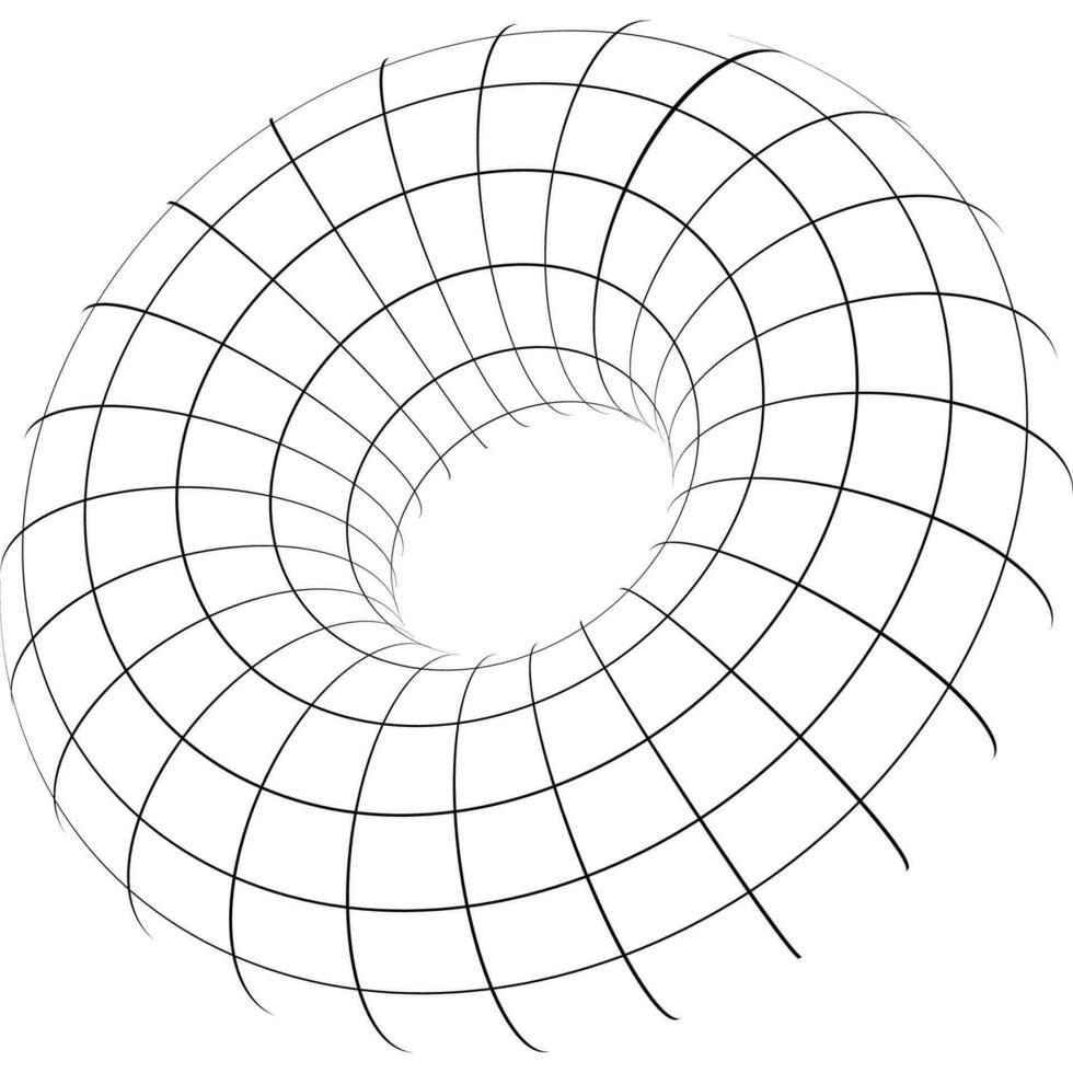 Torus wireframe vector. Abstract geometric shape with torus vector