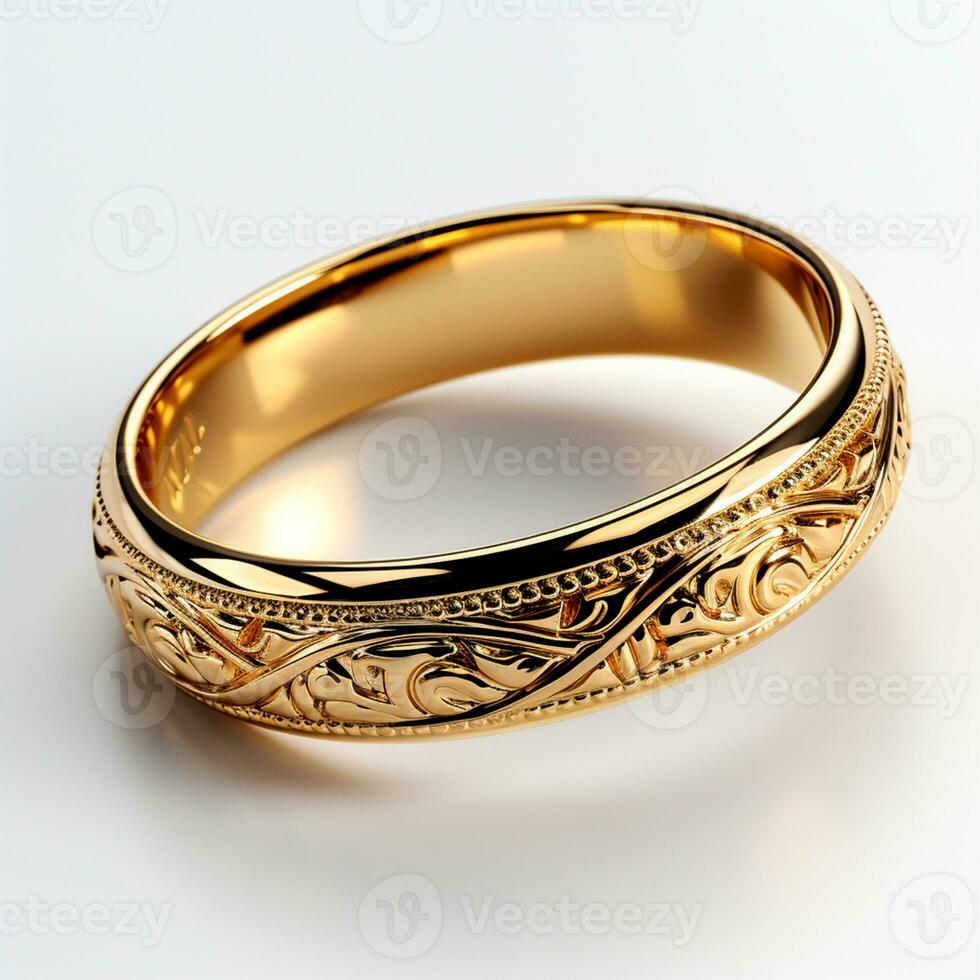 ai generado Boda anillos en amarillo oro, joyería 585, 750 - ai generado imagen foto