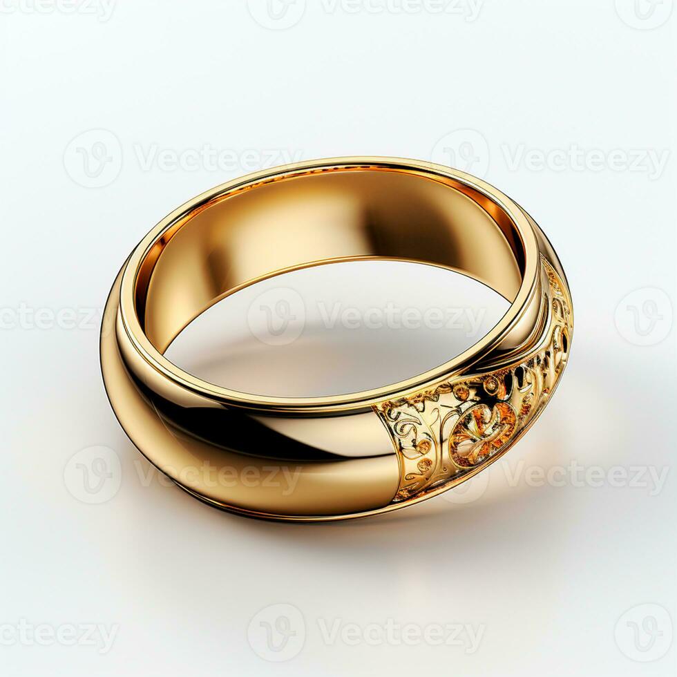 AI generated Wedding rings in yellow gold, jewelry 585, 750 - AI generated image photo