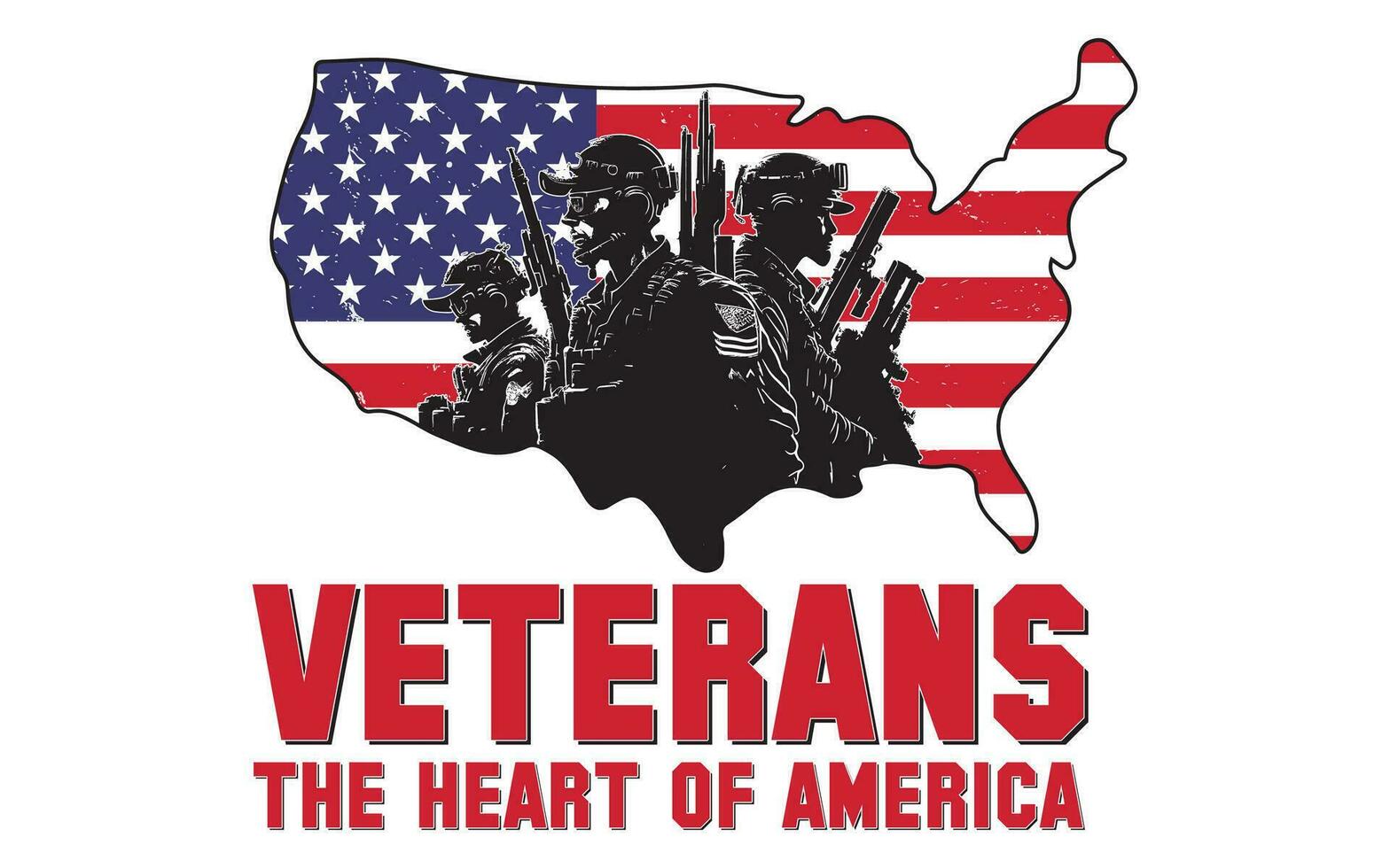 Vector retro vintage american flag and veteran tshirt design