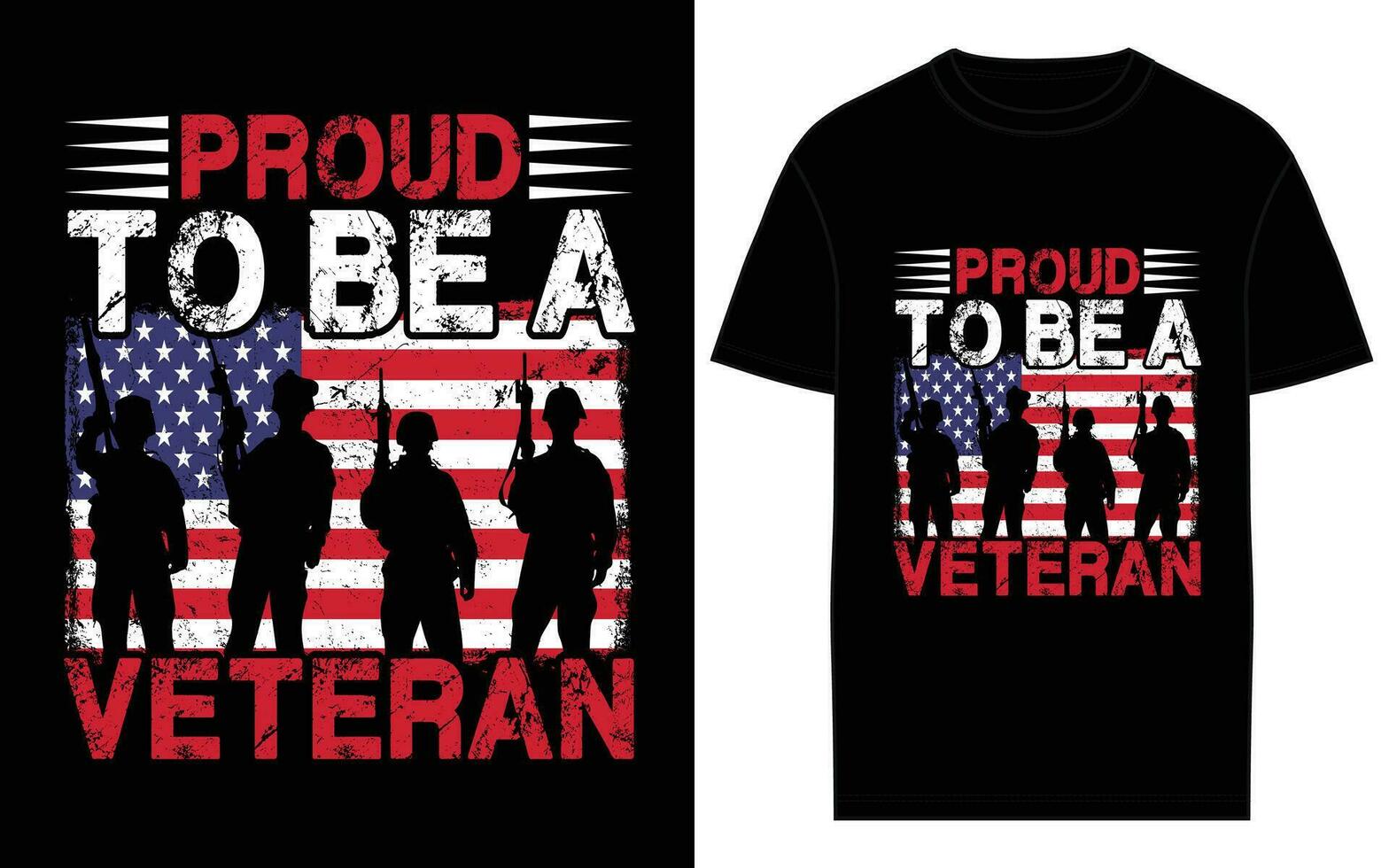 Vector retro vintage american flag and veteran tshirt design