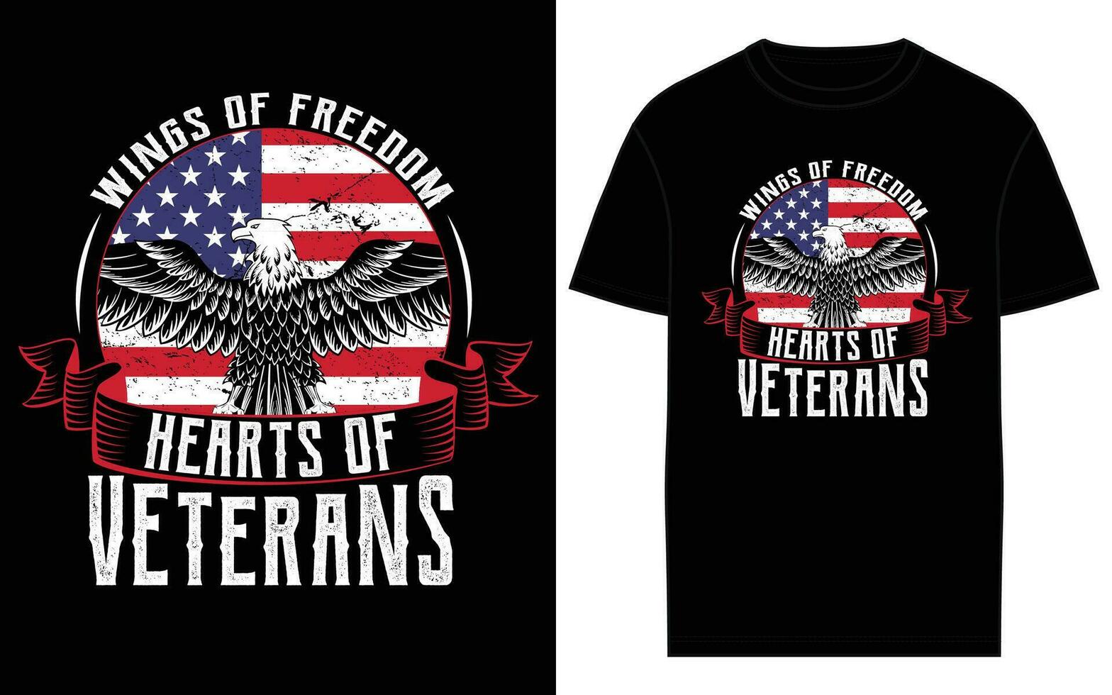 Vector retro vintage american flag and veteran tshirt design