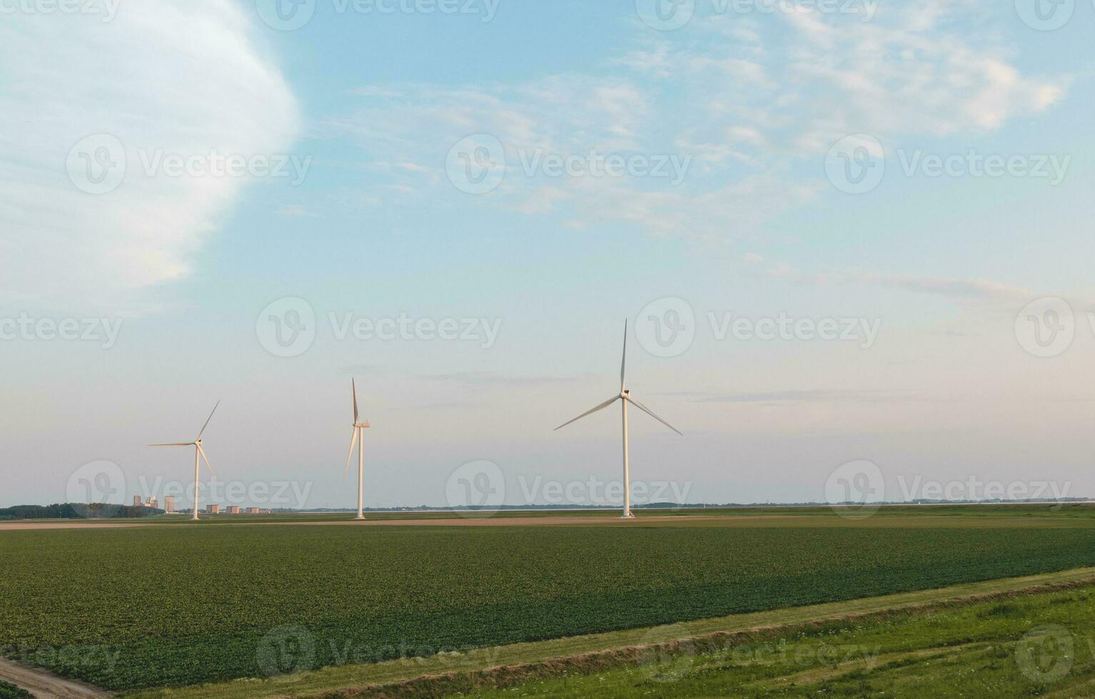Wind power to boost sustainability and green energy in the Netherlands. Turning wind into energy. Amsterdam, Netherlands photo