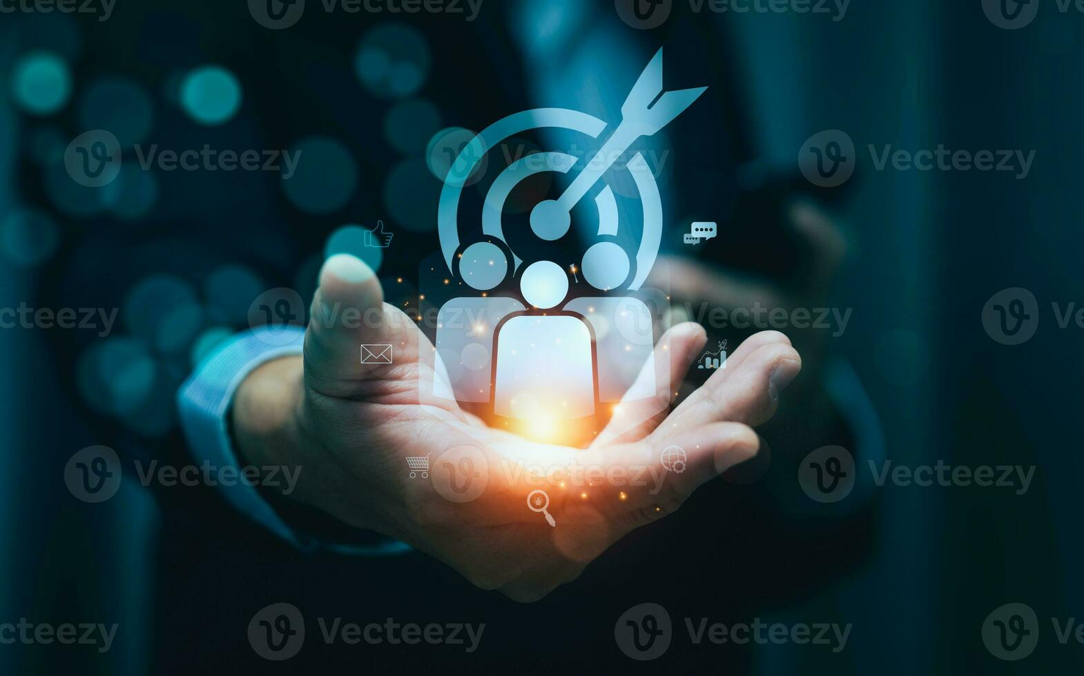 Customer Relationship Management, global structure network technology, data exchanges customer connection, Customer relationship management, Client service, digital marketing and social network. photo