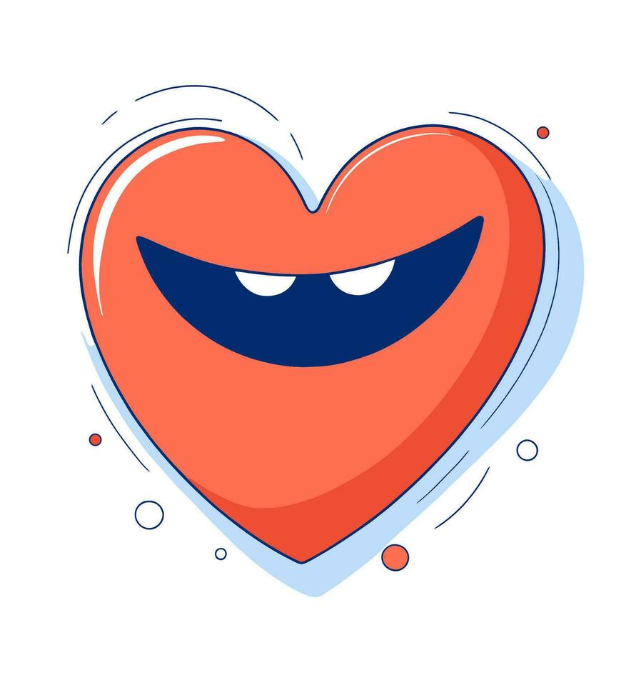 Smiling heart, clip art vector illustration.