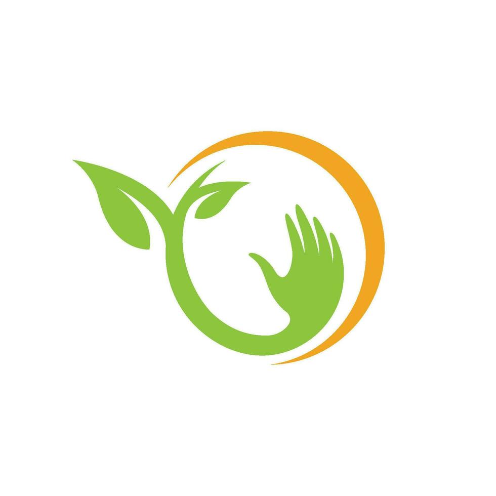 logotipos de la ecología de la hoja del árbol verde vector