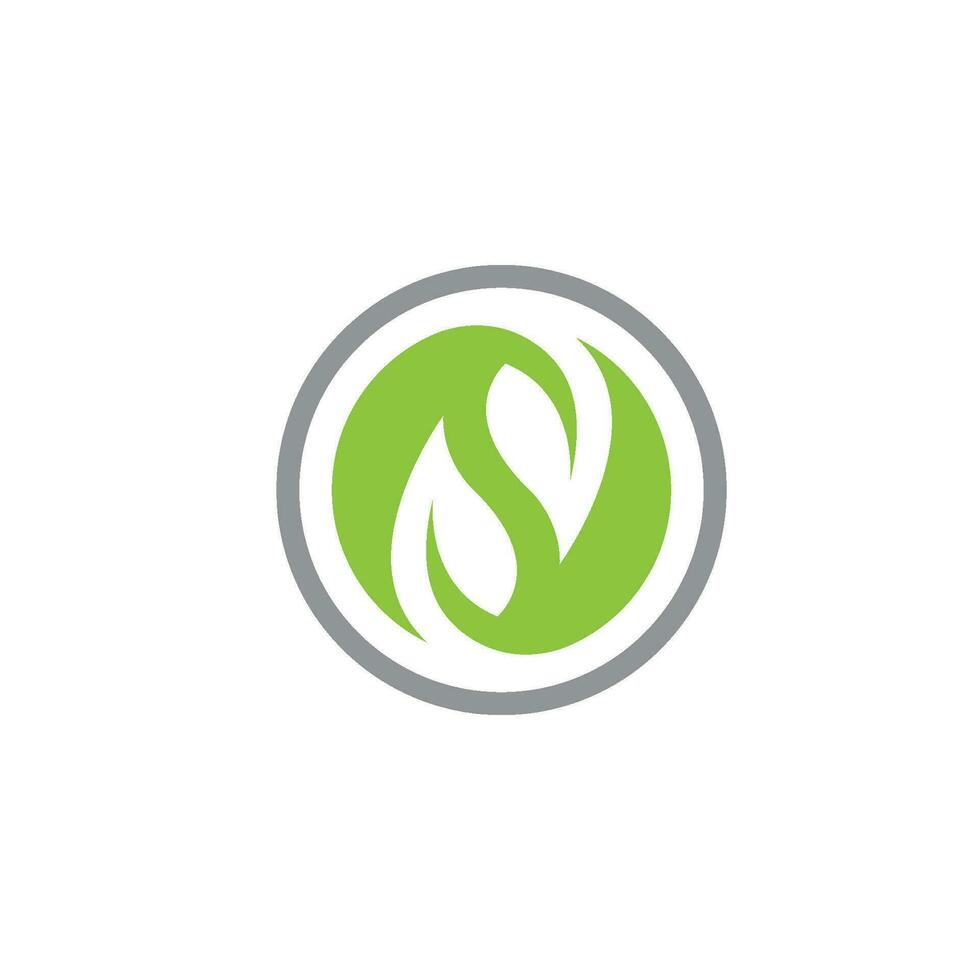 Logos of green Tree leaf ecology vector