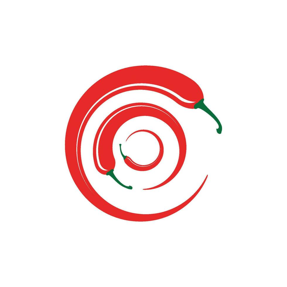 Red hot natural chili icon vector Illustration