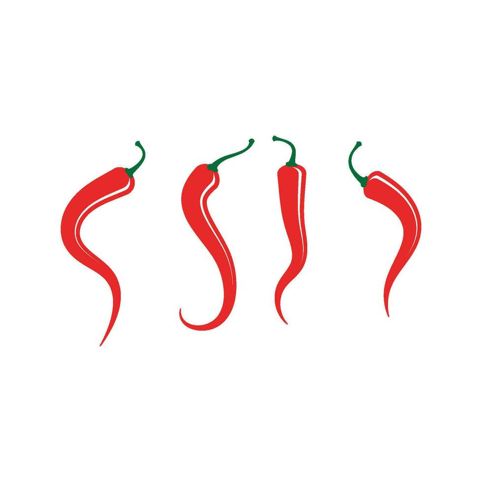 Red hot natural chili icon vector Illustration