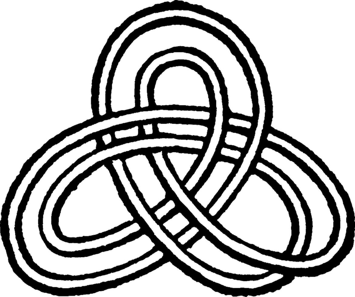 Double Strand Knot, vintage illustration. vector