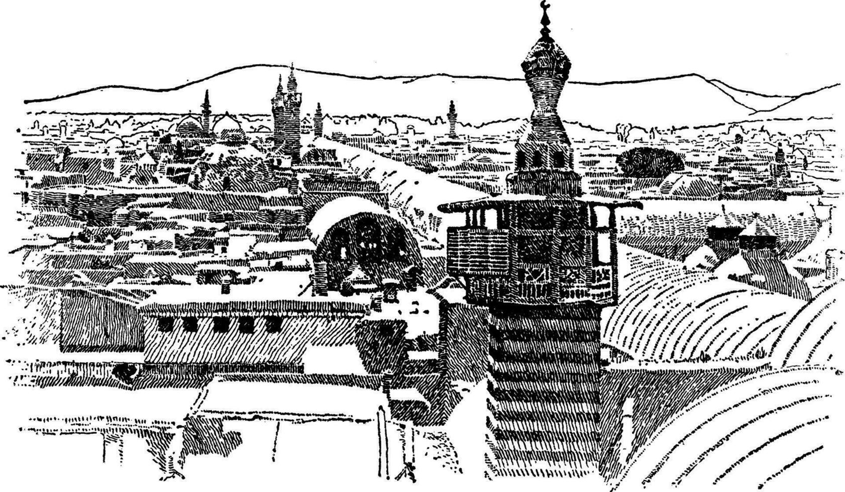 Damascus, vintage illustration. vector