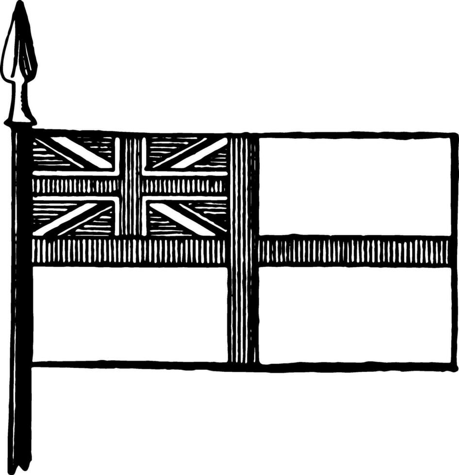 White Ensign, vintage illustration vector