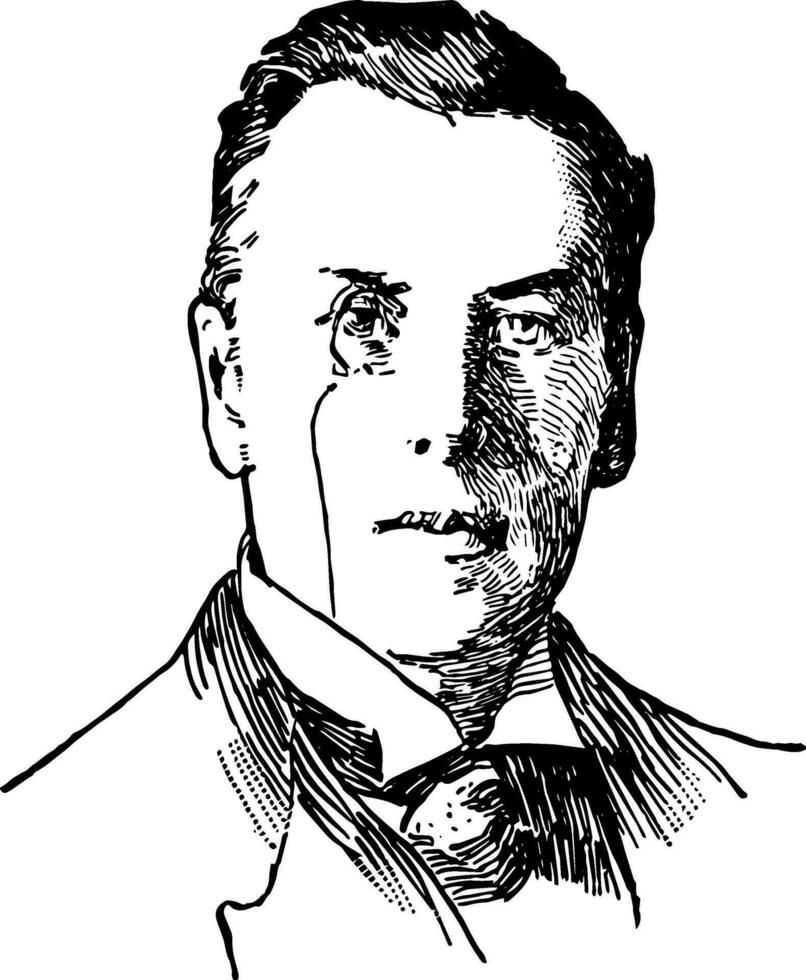 Joseph Chamberlain vintage illustration vector