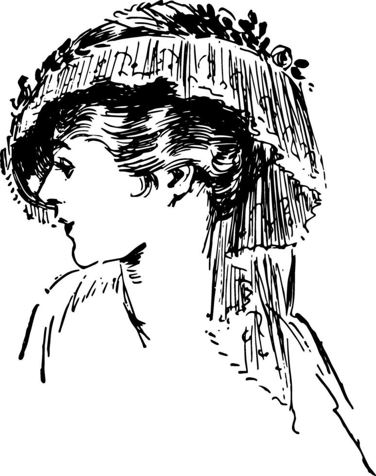 Tassel Hat vintage engraving. vector