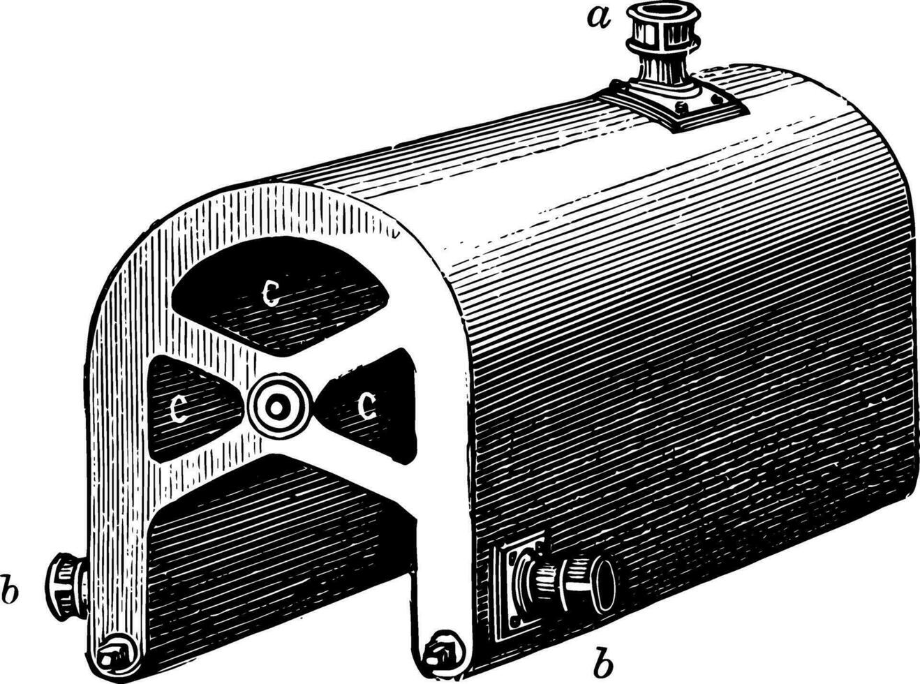 Cruciform Saddle Boiler vintage illustration. vector