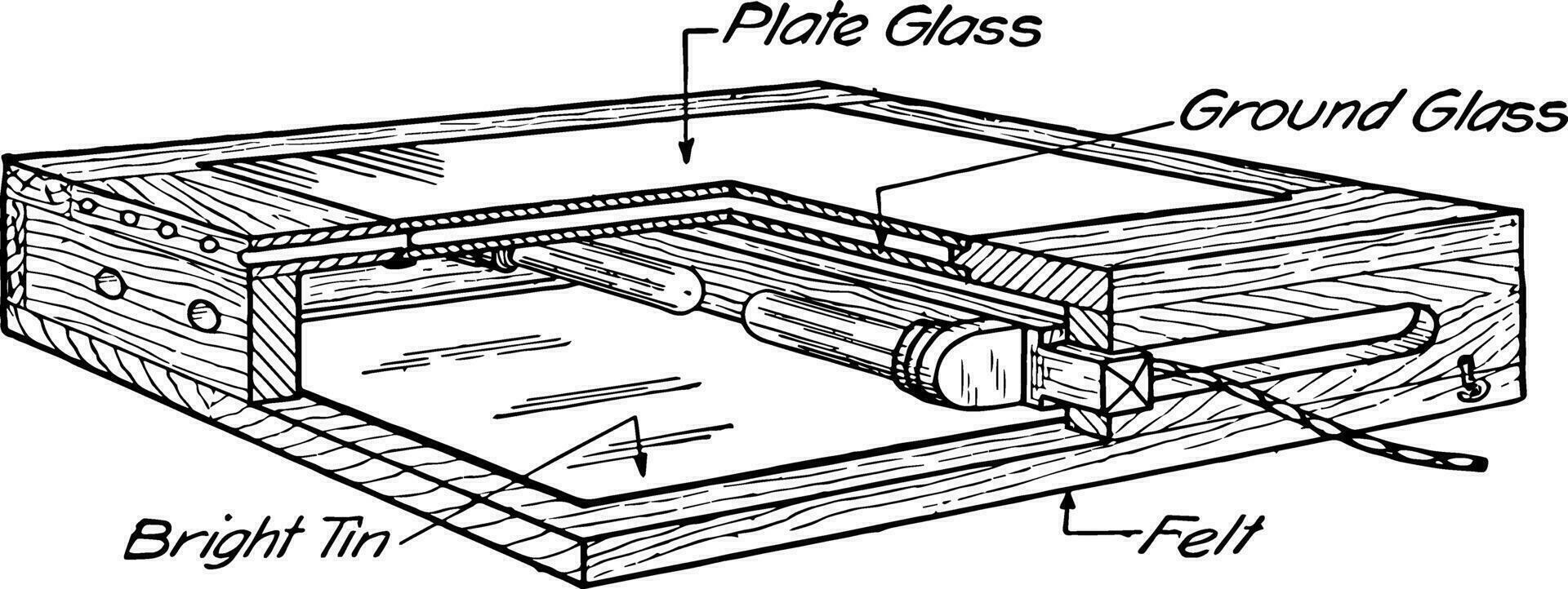 Transparent Drawing Board angled top vintage engraving. vector