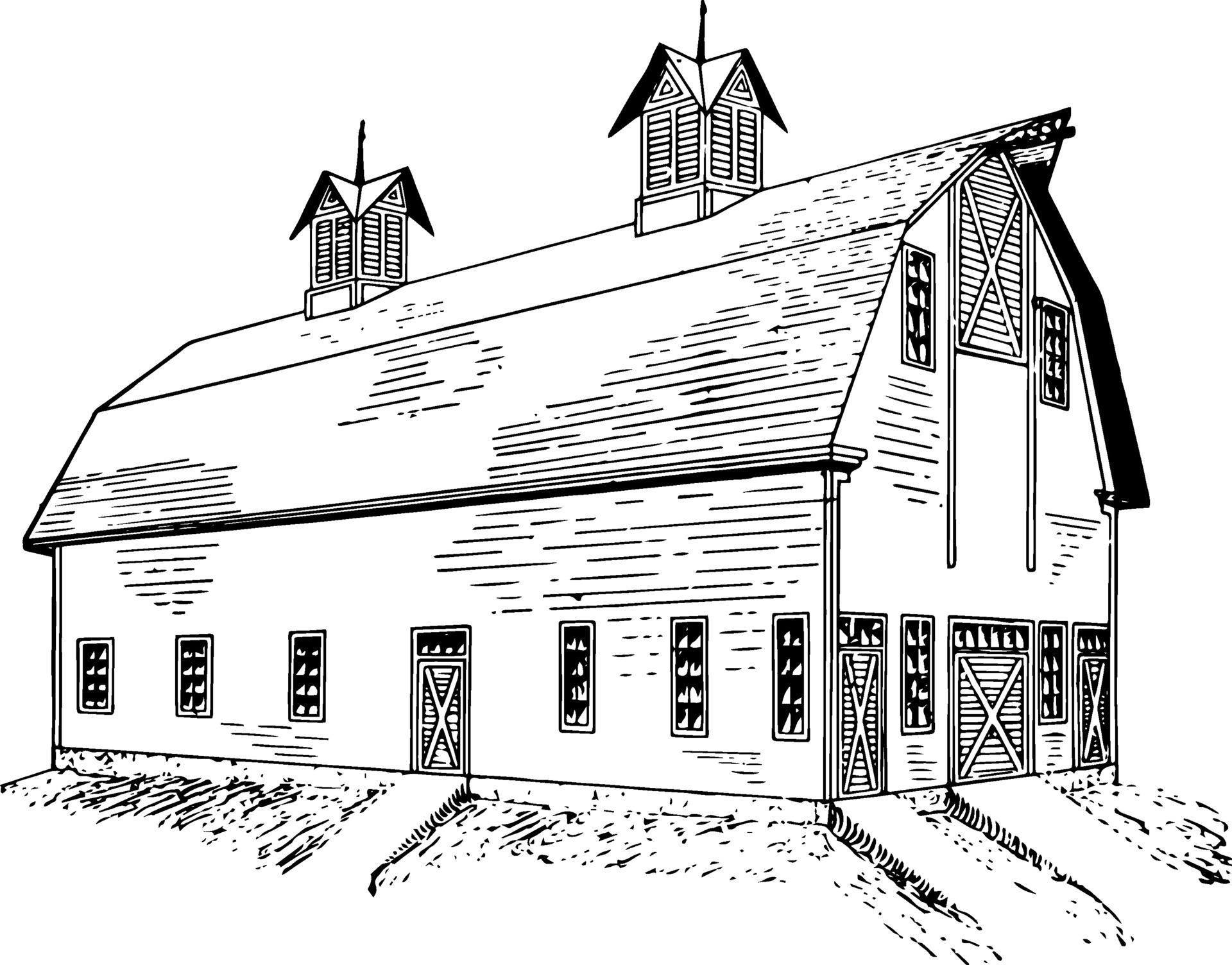 Dairy Barn agricultural building barn refers vintage engraving