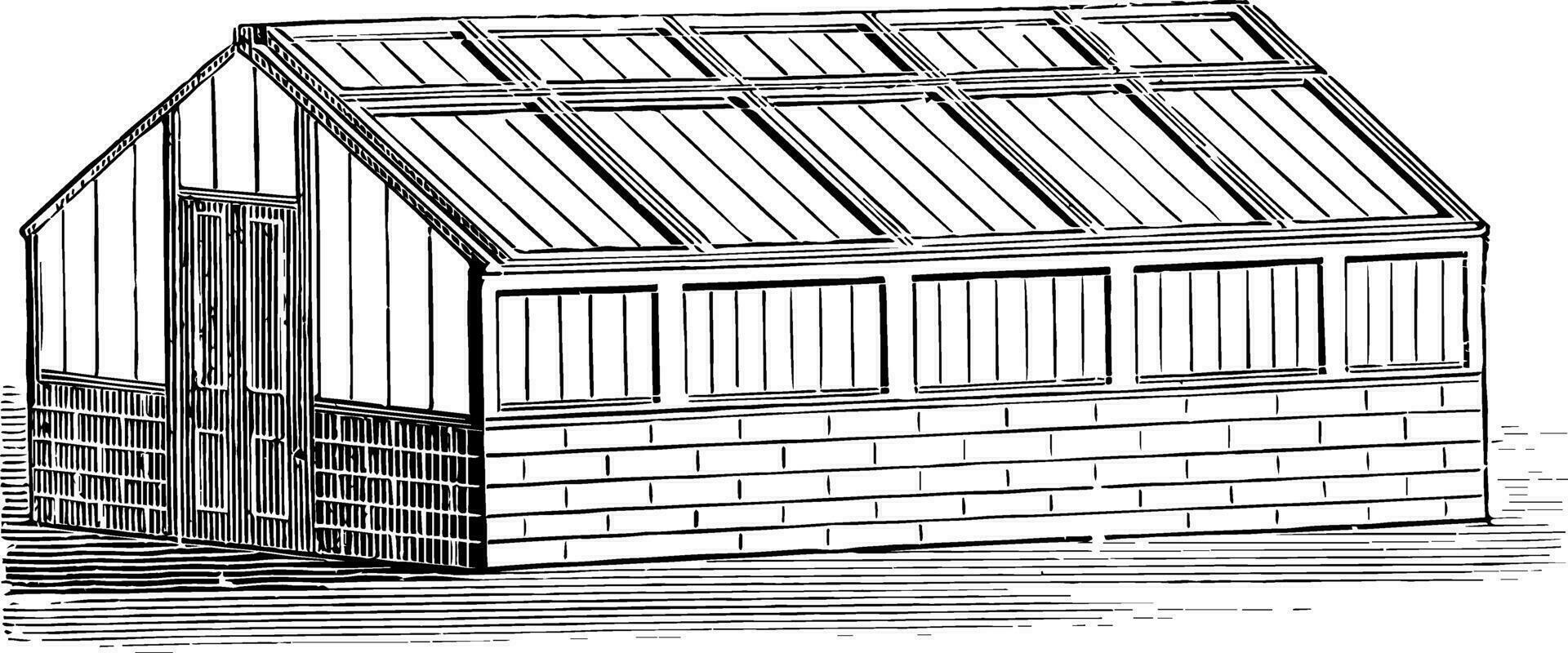 lapso techado huerta casa Clásico ilustración. vector