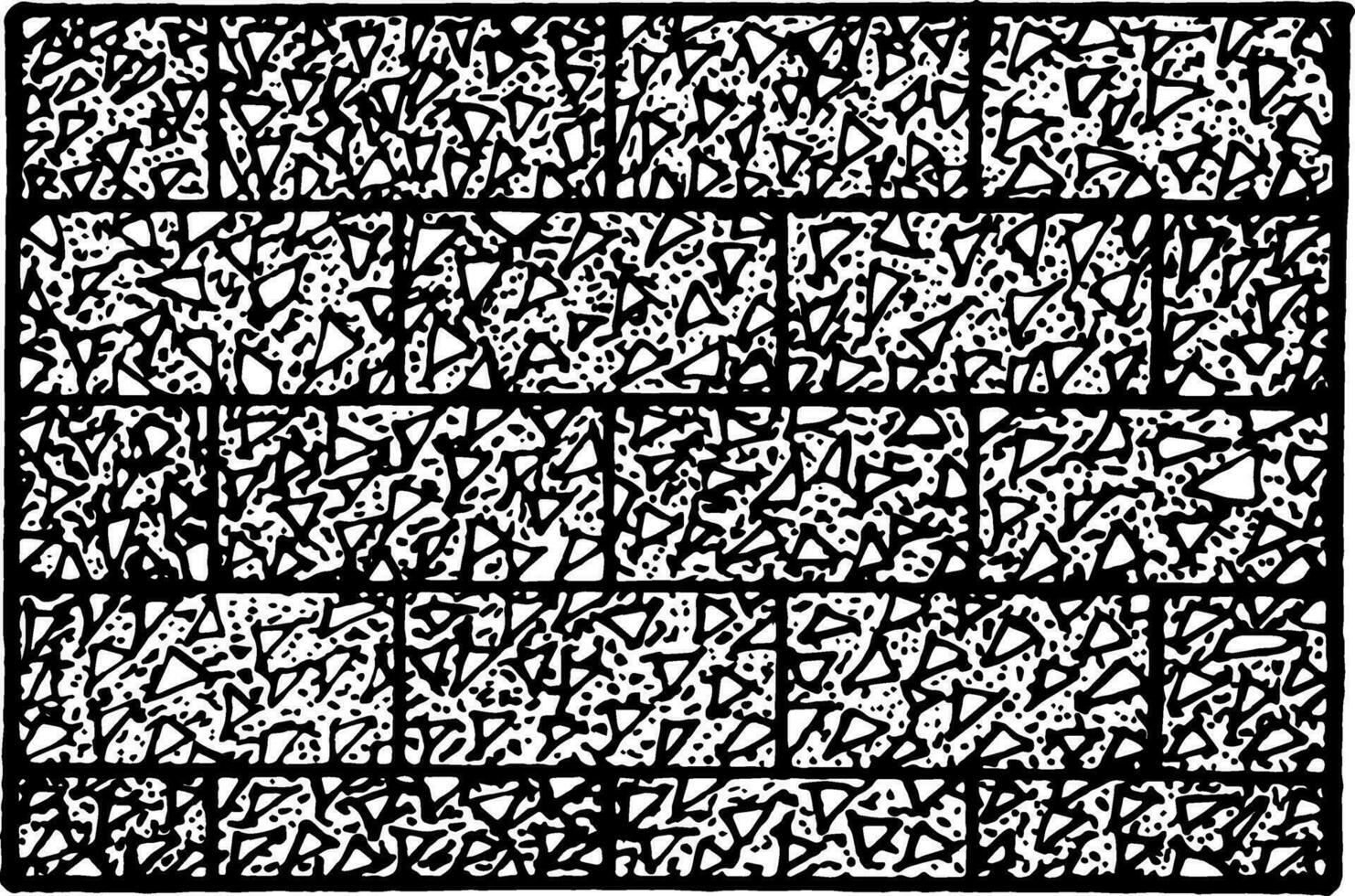 hormigón bloques, remodelado en el mediados del 18 siglo, Clásico grabado. vector