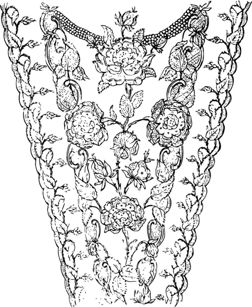 Chemisette, vintage engraving. vector