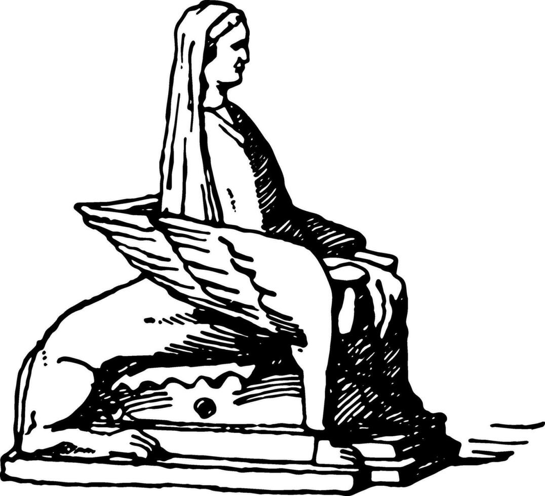 Antique Terracotta Arm Chair, vintage illustration vector