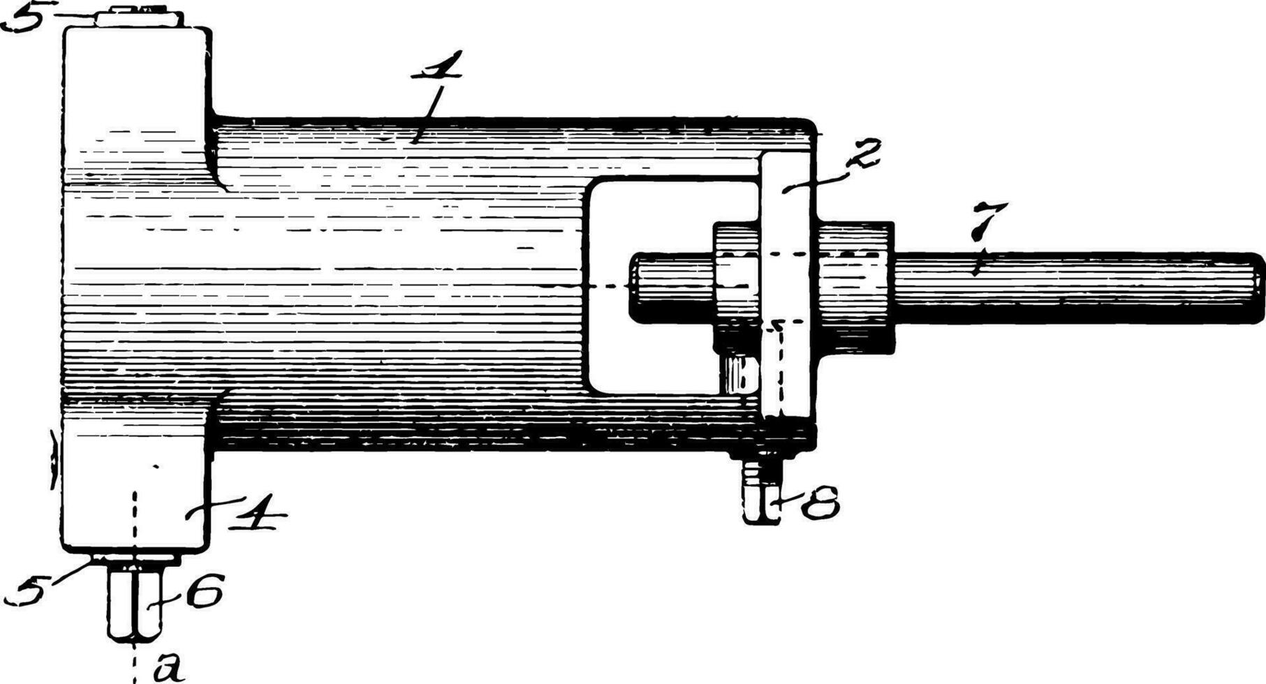 Appliance Lathe vintage illustration. vector