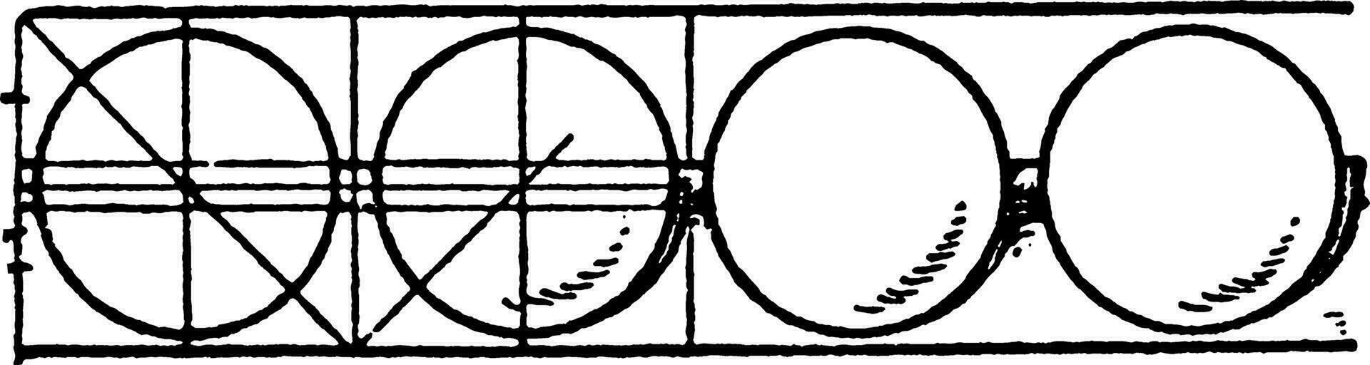 Simple Enrichment Bead Moulding is an antique design, vintage engraving. vector