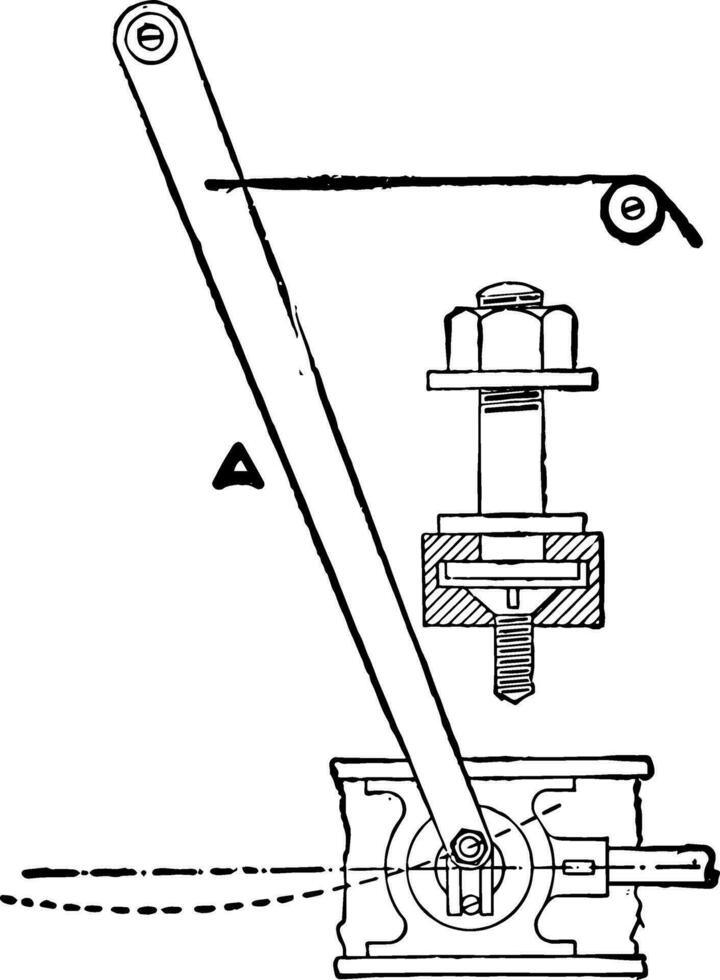 Reducing Lever for Piston and Indicator in Large Steam Engines vintage illustration. vector