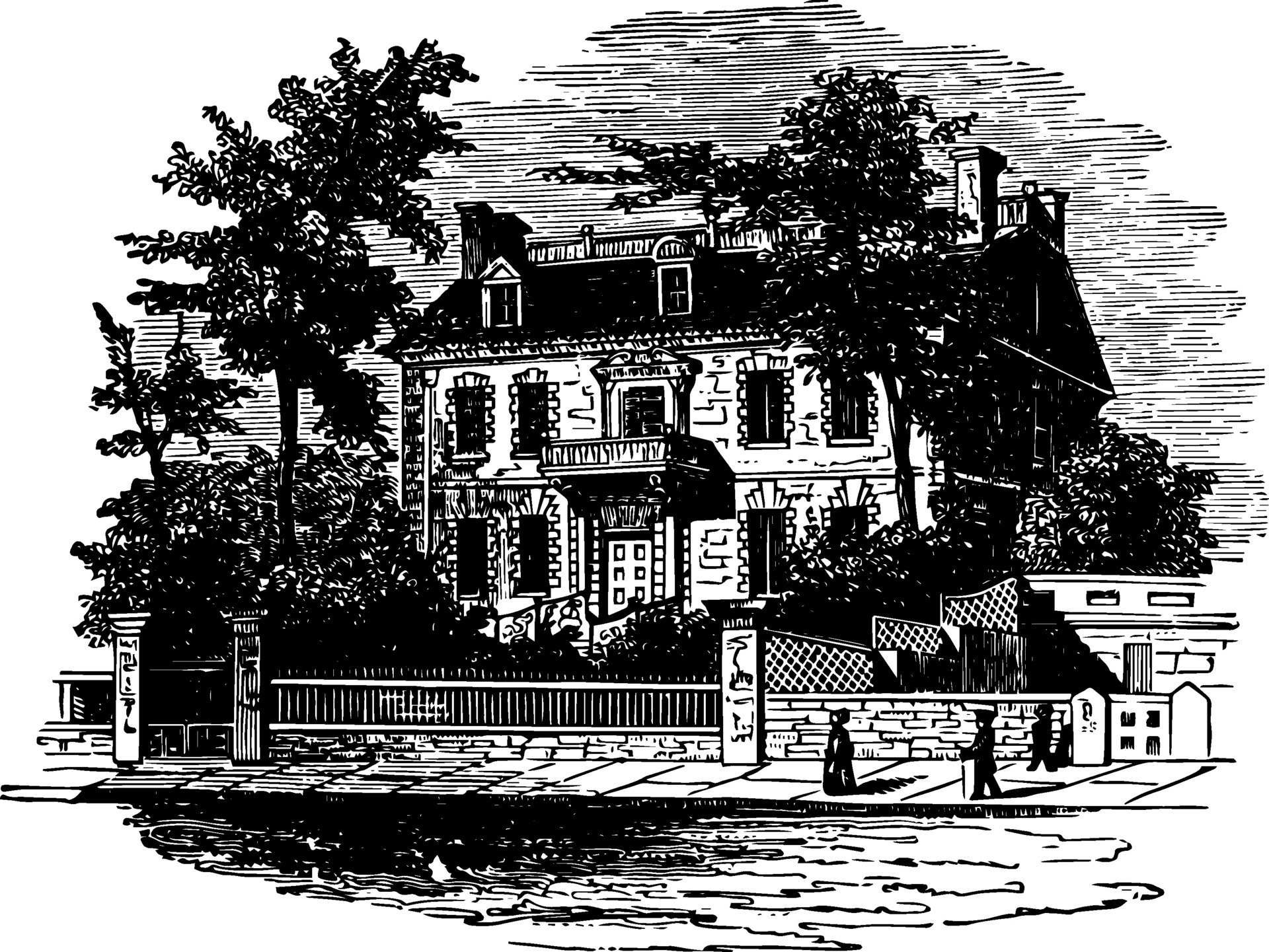 Hancock House Boston vintage illustration. 35365424 Vector Art at Vecteezy