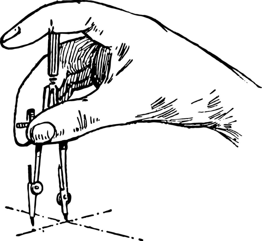 The Bow Pencil is used to draw, vintage engraving. vector
