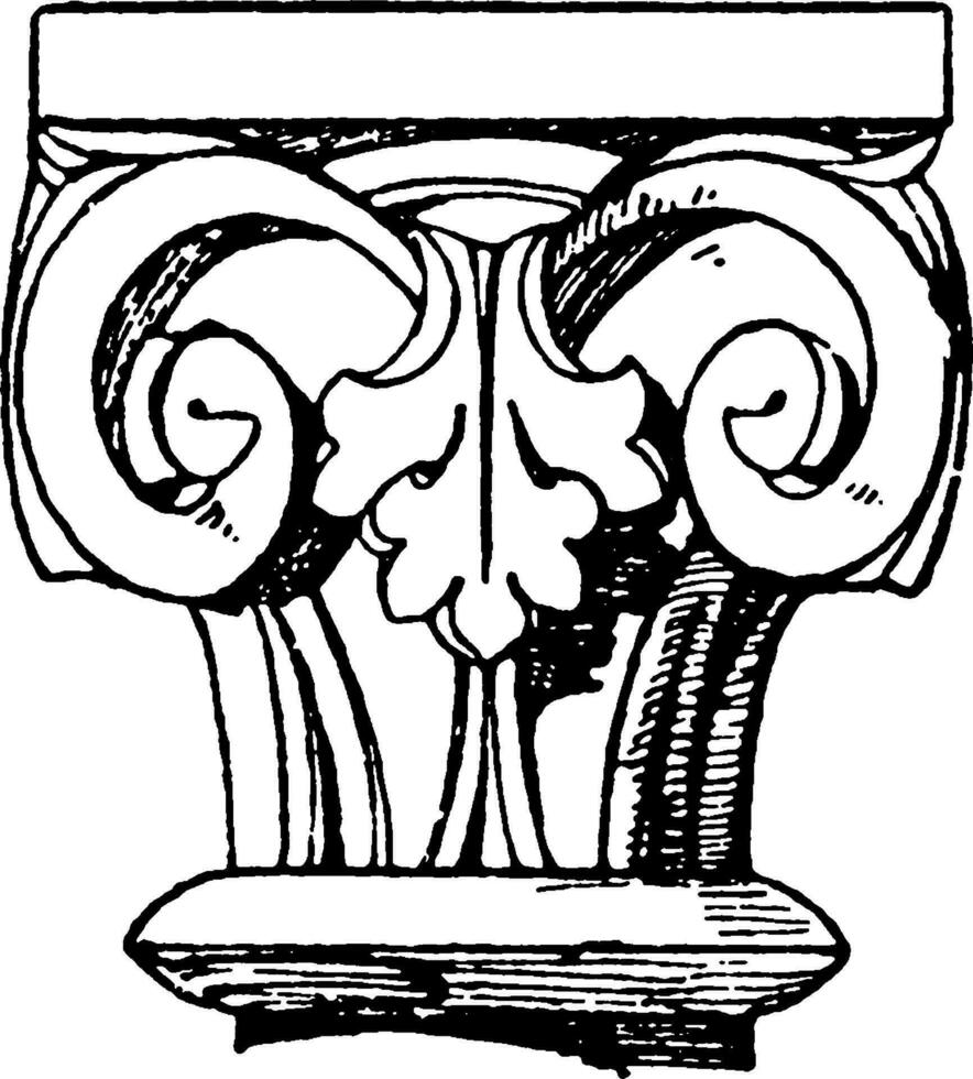 Romanesque Capital, is a simple design, vintage engraving. vector