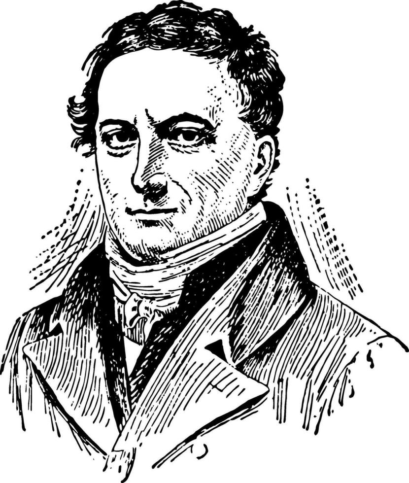 johann herbart, Clásico ilustración vector