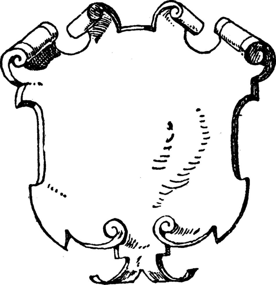 German Shield is an eagle displayed sable beaked langued, vintage engraving. vector