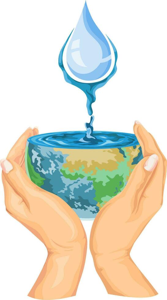 Vector of save water concept.