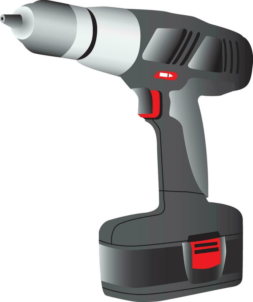 Battery powered drill vector