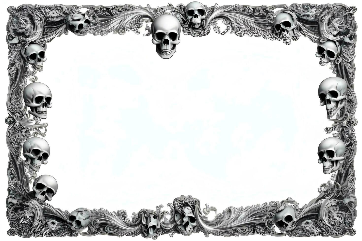 AI generated Skull border frame illustration 35366495 Stock Photo at