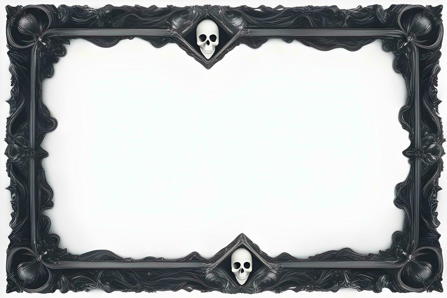 AI generated Skull border frame illustration photo