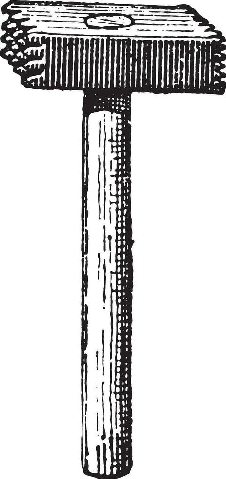 Bush hammer, vintage engraving. vector