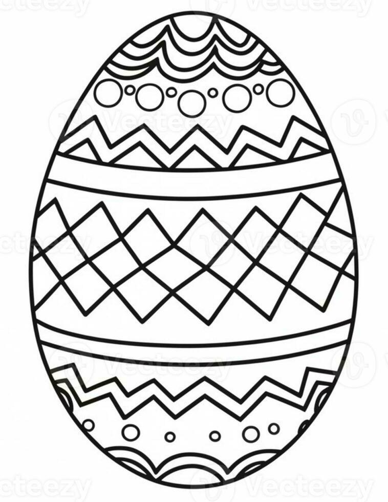 ai generado grande Pascua de Resurrección huevo colorante página para niños para Pascua de Resurrección foto