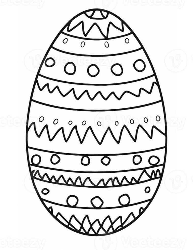 AI generated big easter egg coloring page for children for easter photo