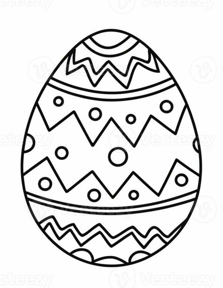 AI generated big easter egg coloring page for children for easter photo