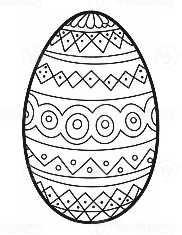 AI generated big easter egg coloring page for children for easter photo