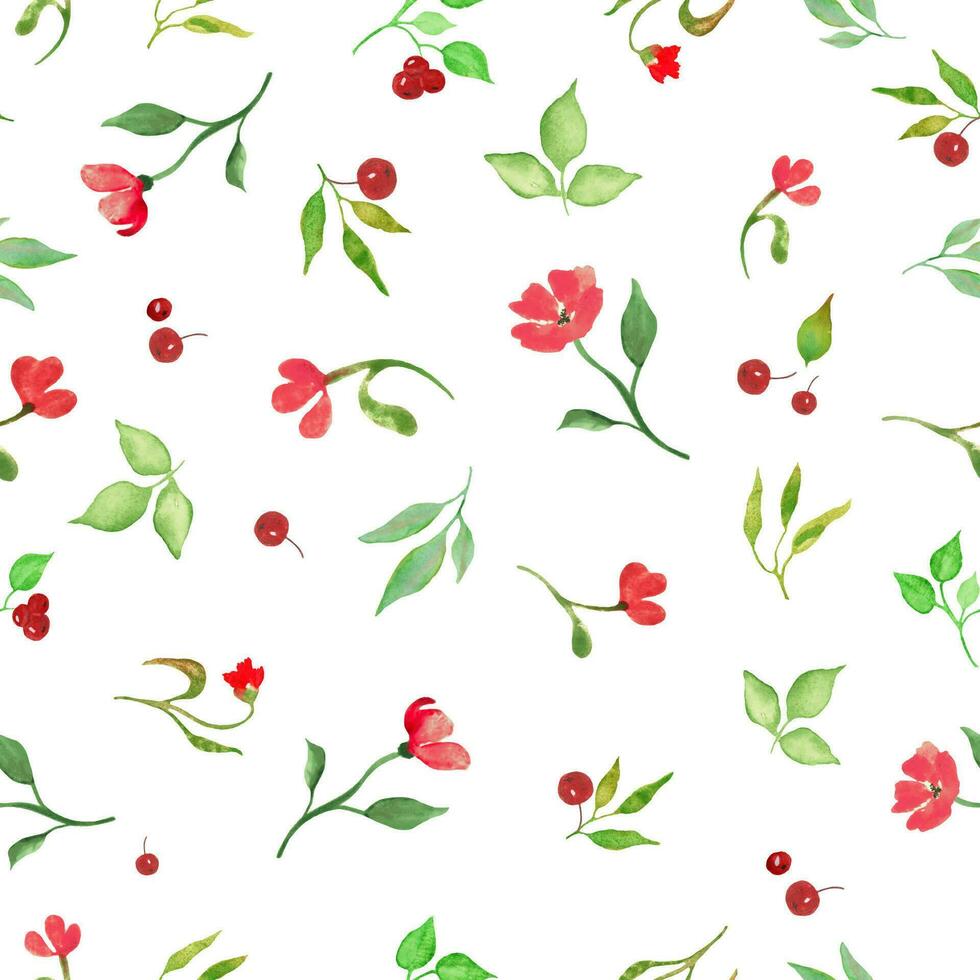 Watercolor seamless pattern. Hand drawn illustration isolated on white background. Vector EPS.