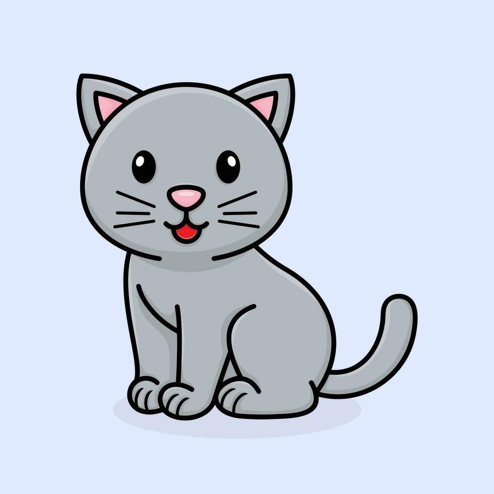 linda dibujos animados gato, con estilo, vector ilustración.