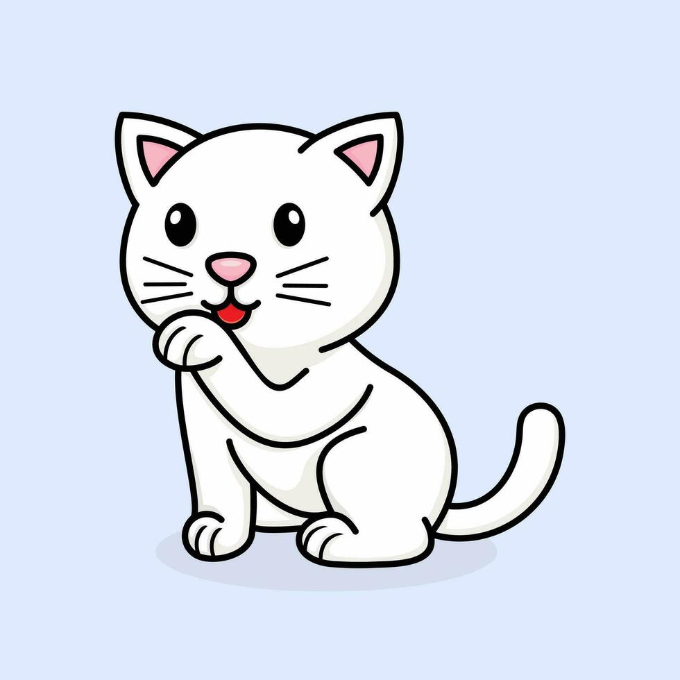 Cute cartoon cat, with style, vector illustration.