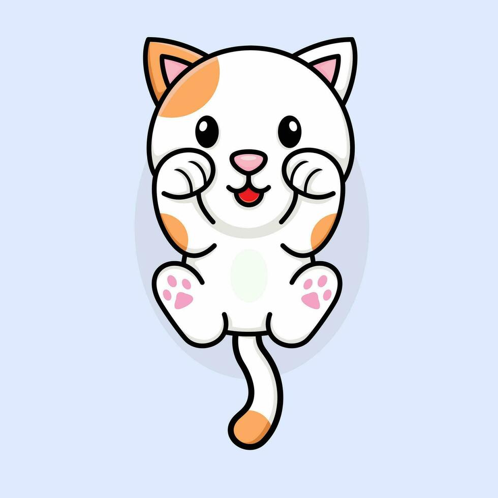 Cute cartoon cat, with style, vector illustration.