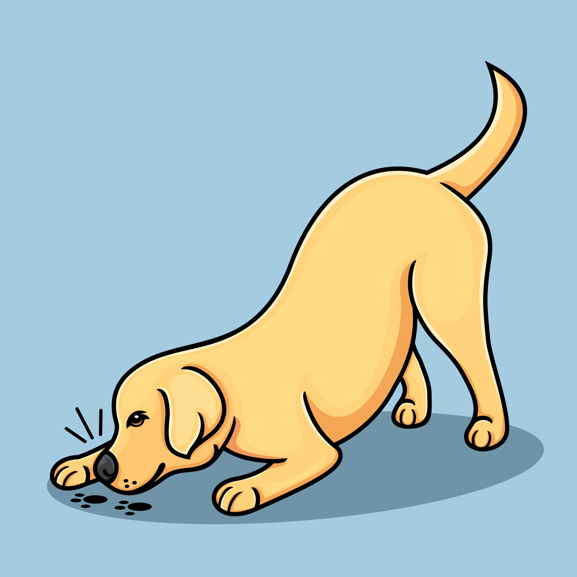 golden retriever dog, sniffing, vector illustration. 35366841 Vector