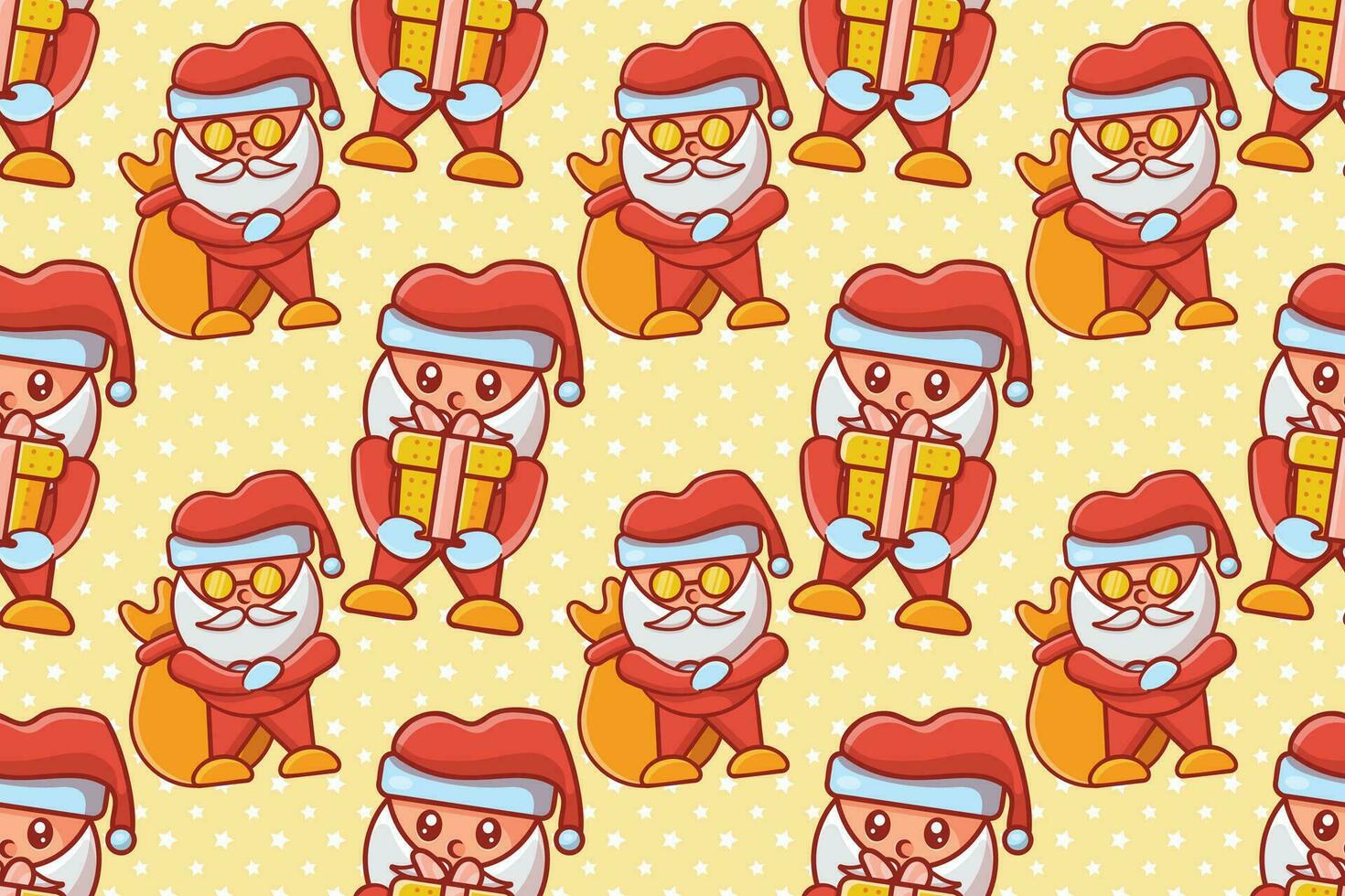 santa claus character seamless pattern vector illustration