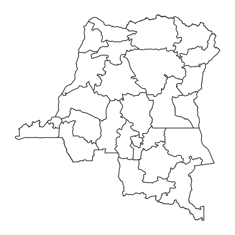 Democratic Republic of the Congo map with administrative divisions. Vector illustration.